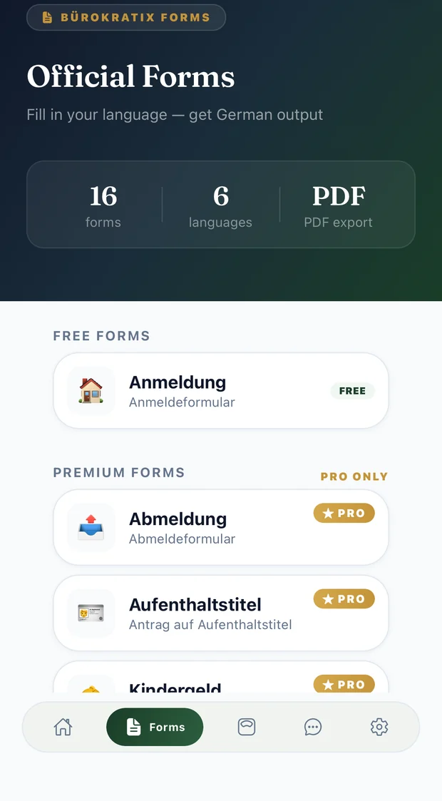 Prepare your forms. Review your German PDF.